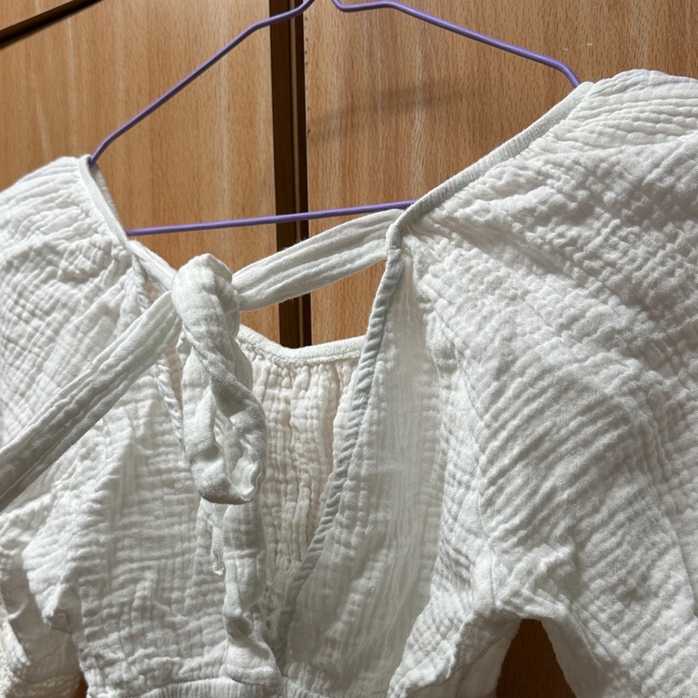 Altar'd State Cream Textured Blouse with Lace Detail - Picture 4 of 5